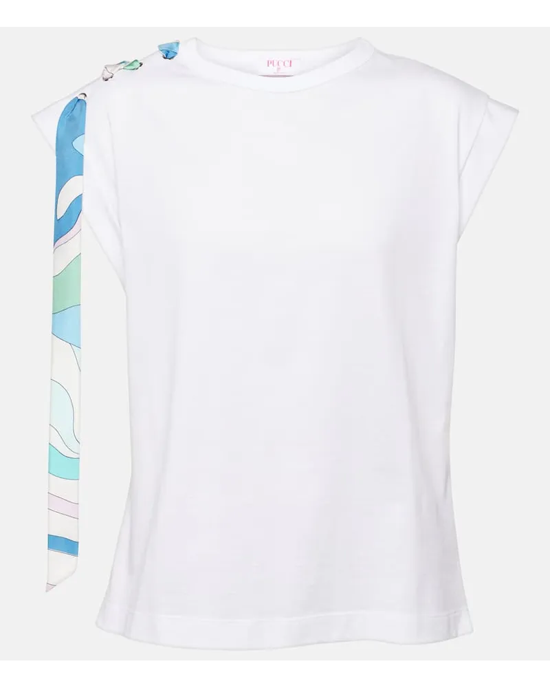 Emilio Pucci T-Shirt aus Baumwoll-Jersey Weiss