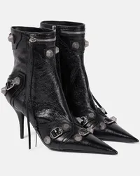 Balenciaga Ankle Boots Cagole aus Leder Schwarz