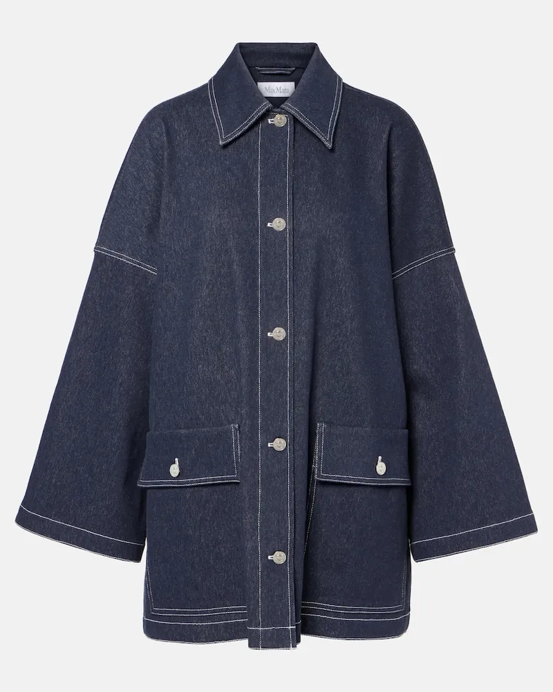 Max Mara Hemdjacke Yen aus Denim Blau