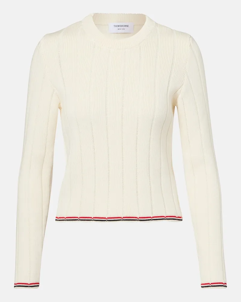 Thom Browne Pullover aus Schurwolle Weiß