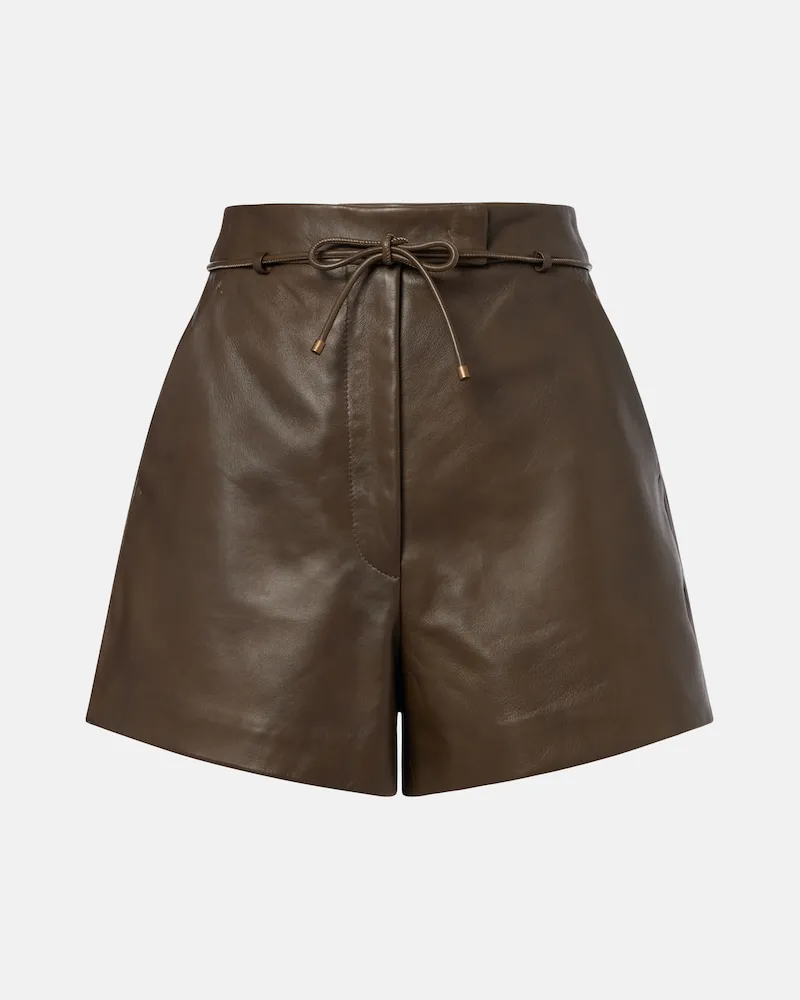 Max Mara Shorts aus Leder Grün