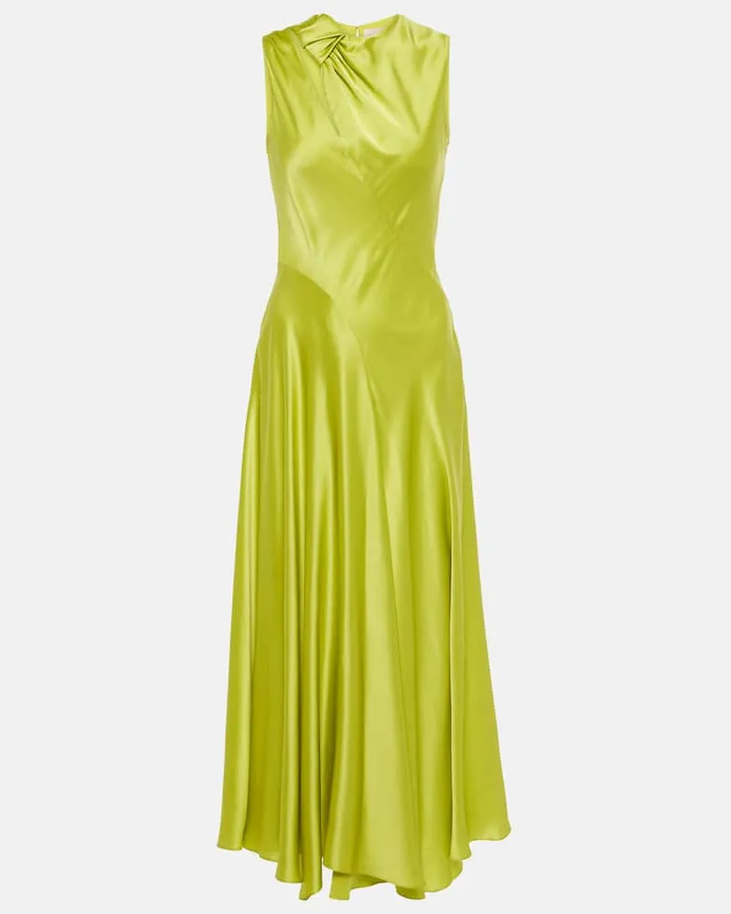 Roksanda Ilincic Midikleid Alma aus Satin Gelb