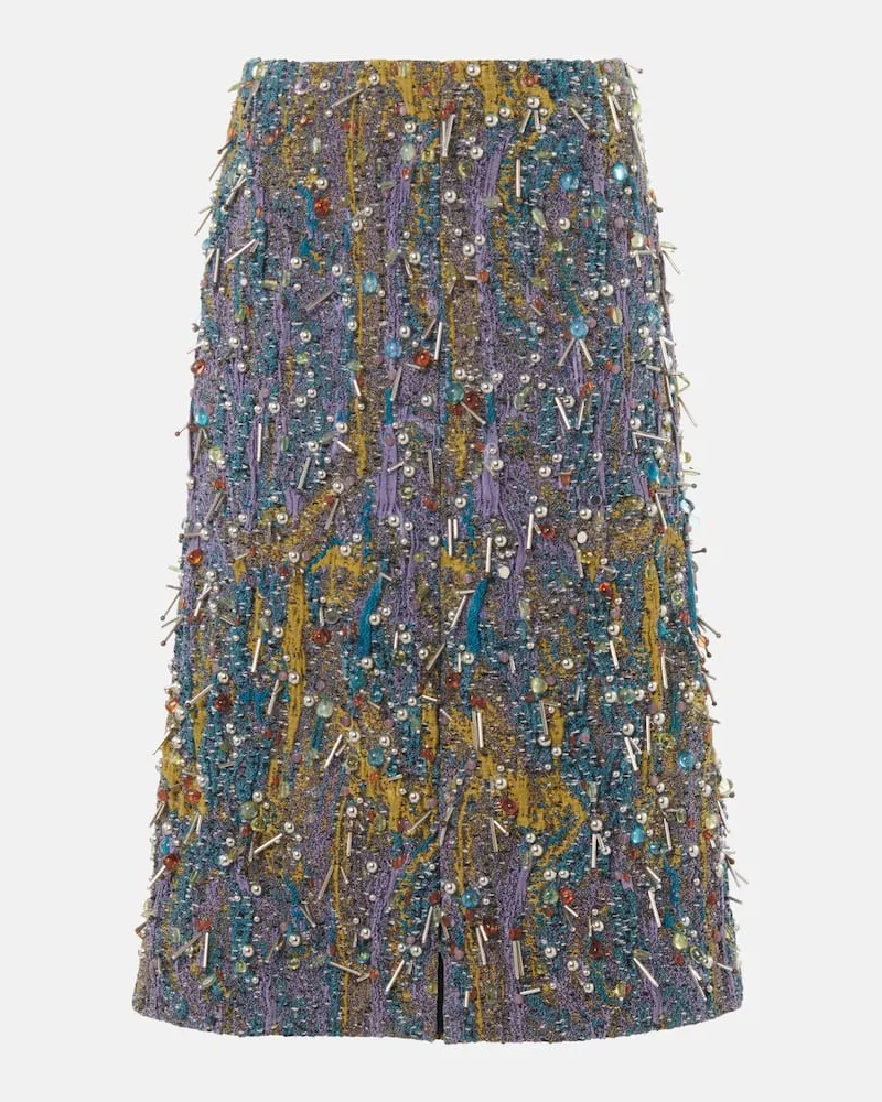 Dries van Noten Verzierter Bleistiftrock Multicolor