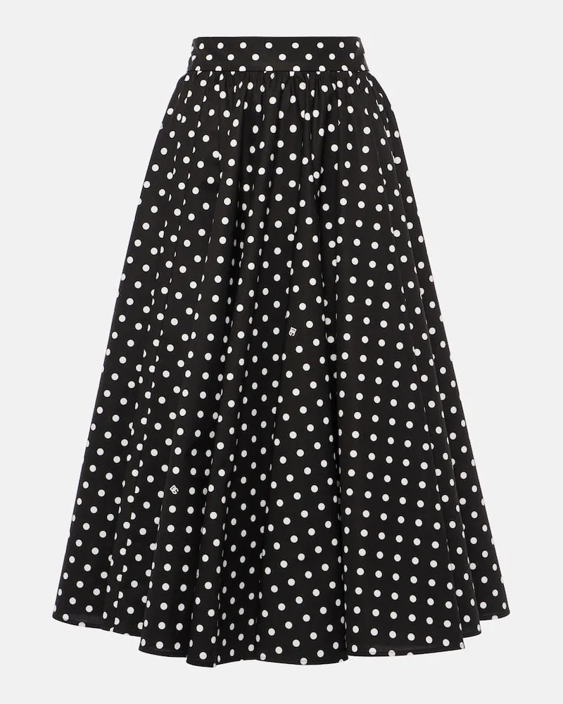 Dolce & Gabbana High-Rise-Midirock aus Baumwollpopeline Schwarz