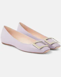 Roger Vivier Ballerinas Quadrata Trompette aus Lackleder Lila