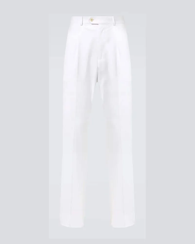 Dunhill Gerade Hose aus Baumwolle Weiß