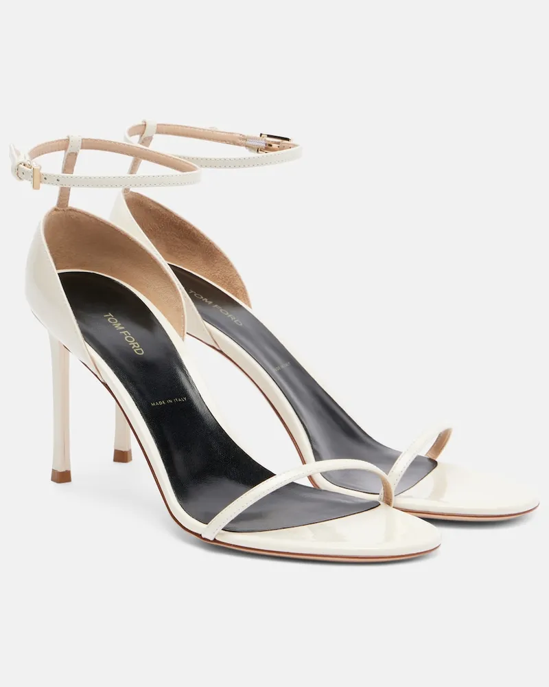 Tom Ford Sandalen Vertigo aus Lackleder Weiß