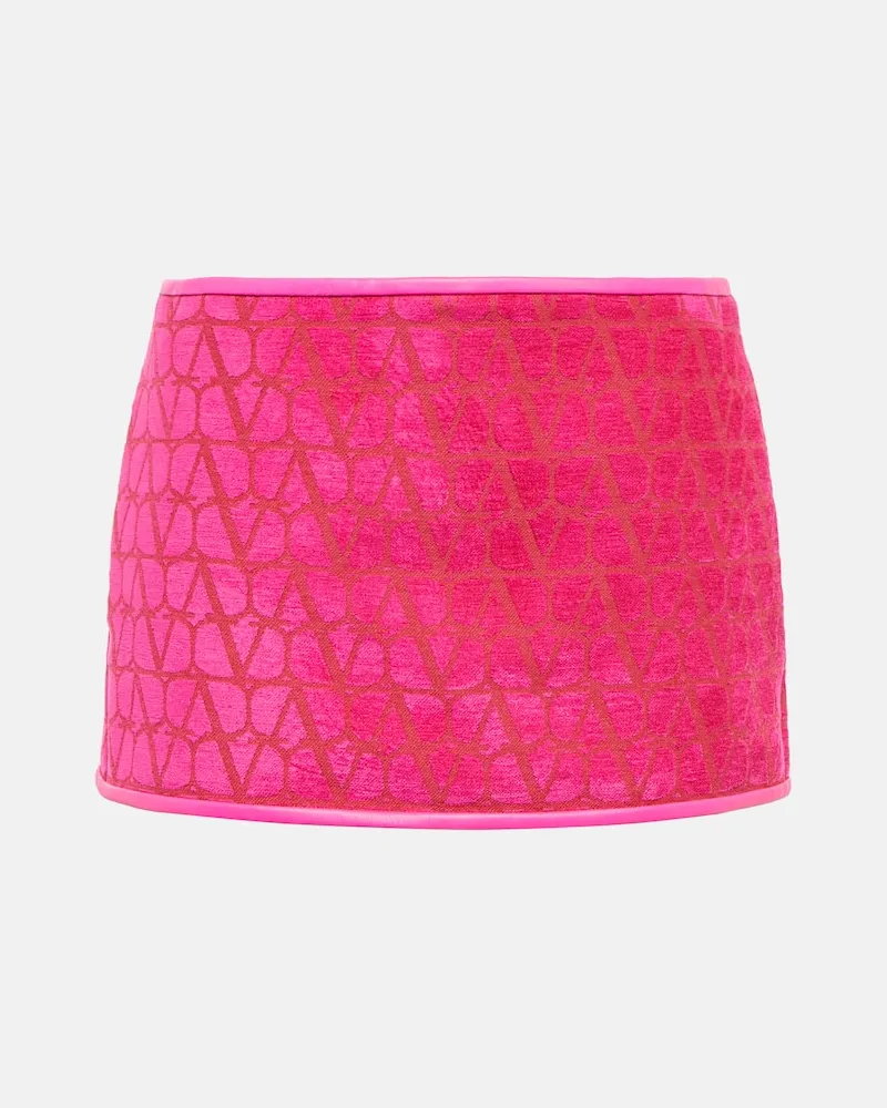 Valentino Garavani Minirock Toile Iconographe aus Samt Pink