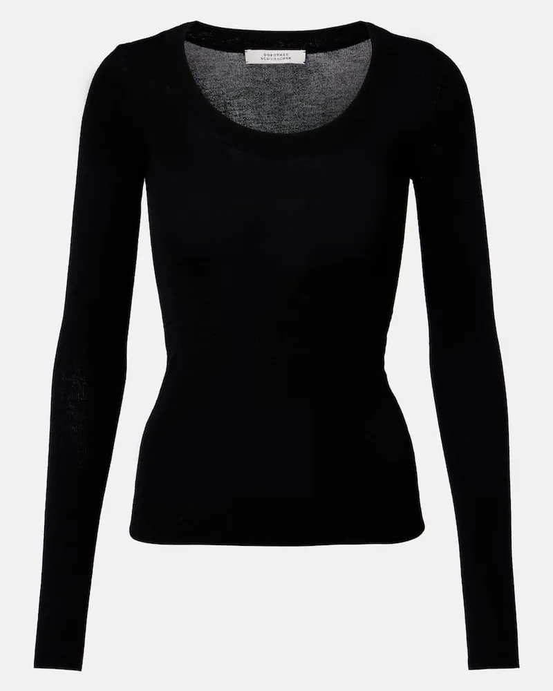 Dorothee Schumacher Top aus Schurwolle Schwarz