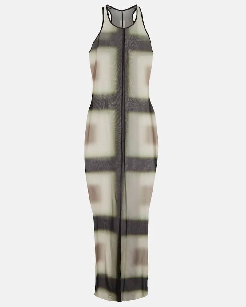 Rick Owens Bedrucktes Midikleid Braun