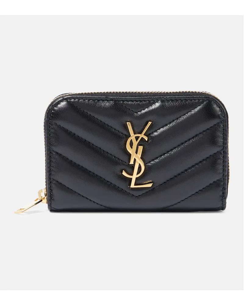 Saint Laurent Portemonnaie Cassandre aus Matelassé-Leder Schwarz