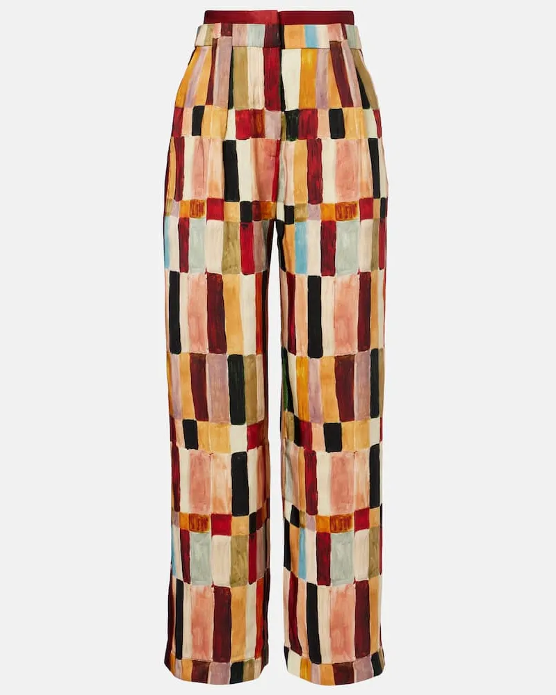 ALEMAIS Alémais X LRNCE Hose Marjorelle aus Seide und Leinen Multicolor