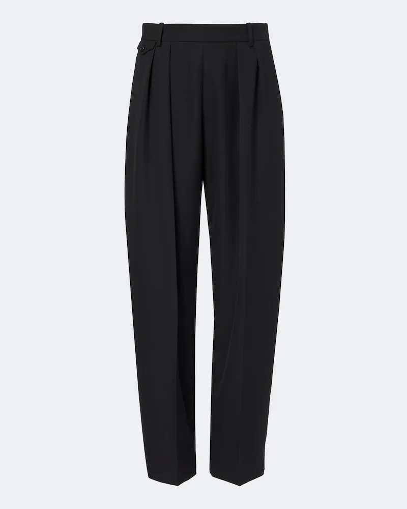KHAITE Hose Dugan aus Wolle Schwarz