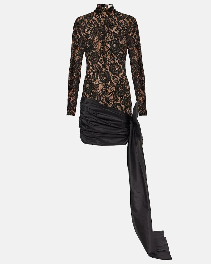 The New Arrivals Ilkyaz Ozel Minikleid Chiwen aus Spitze und Taft Schwarz