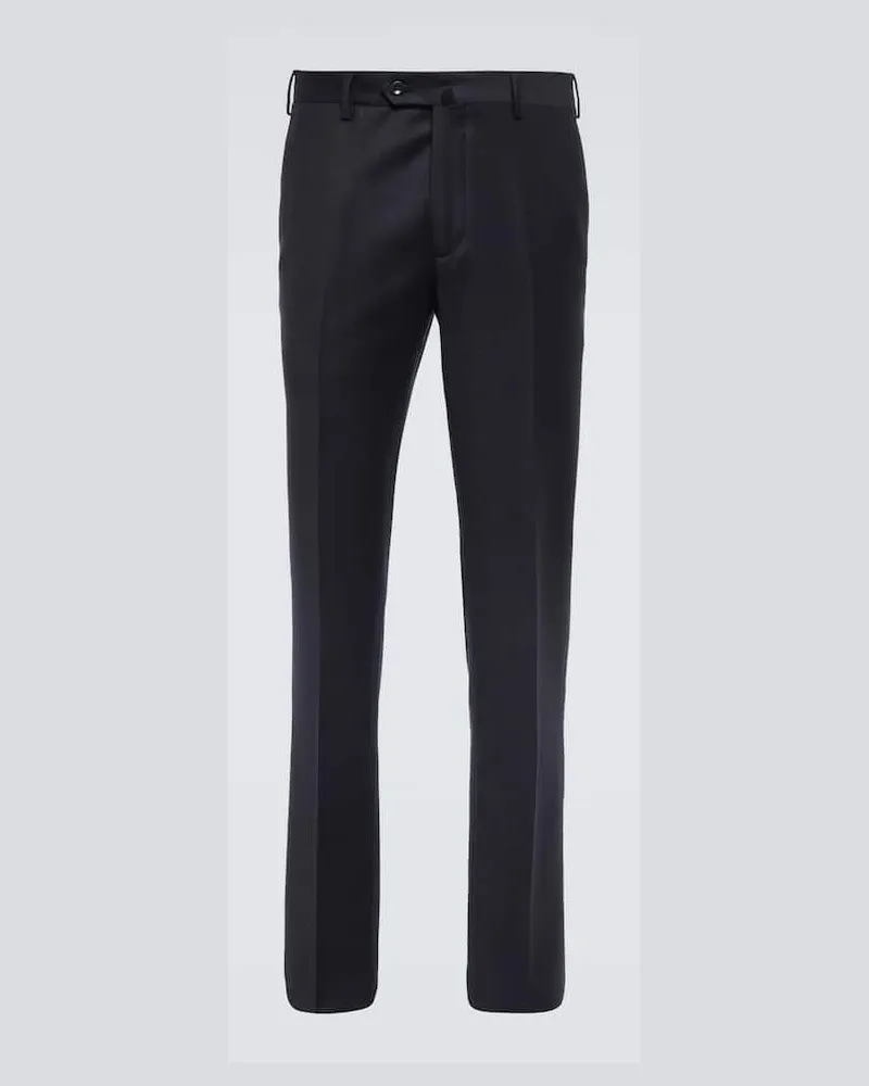 Loro Piana Hose Pantaflat aus Flanell Blau