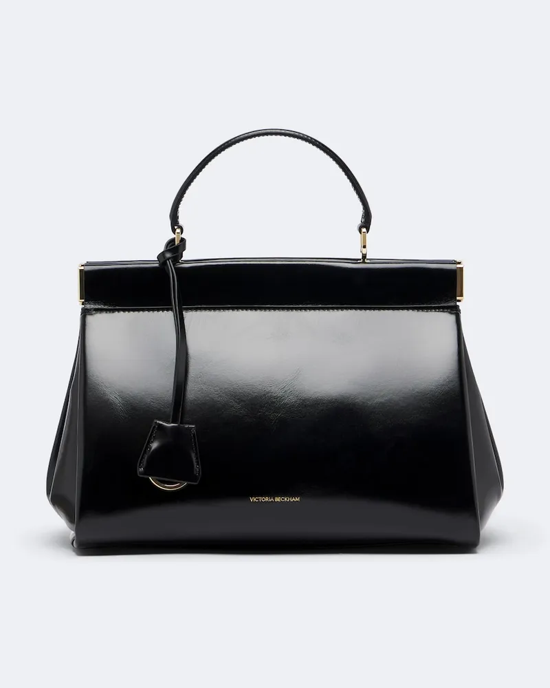 Victoria Beckham Henkeltasche Sloane Frame aus Leder Schwarz