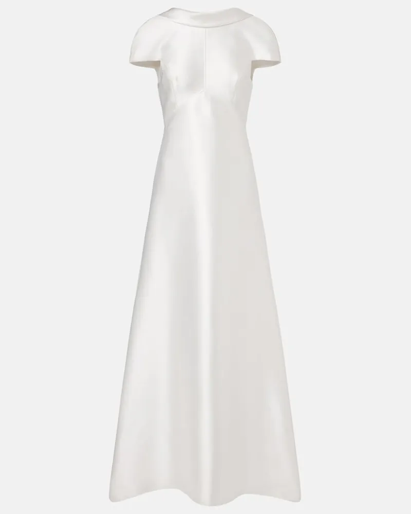 Self-Portrait Bridal Robe aus Taft Weiß