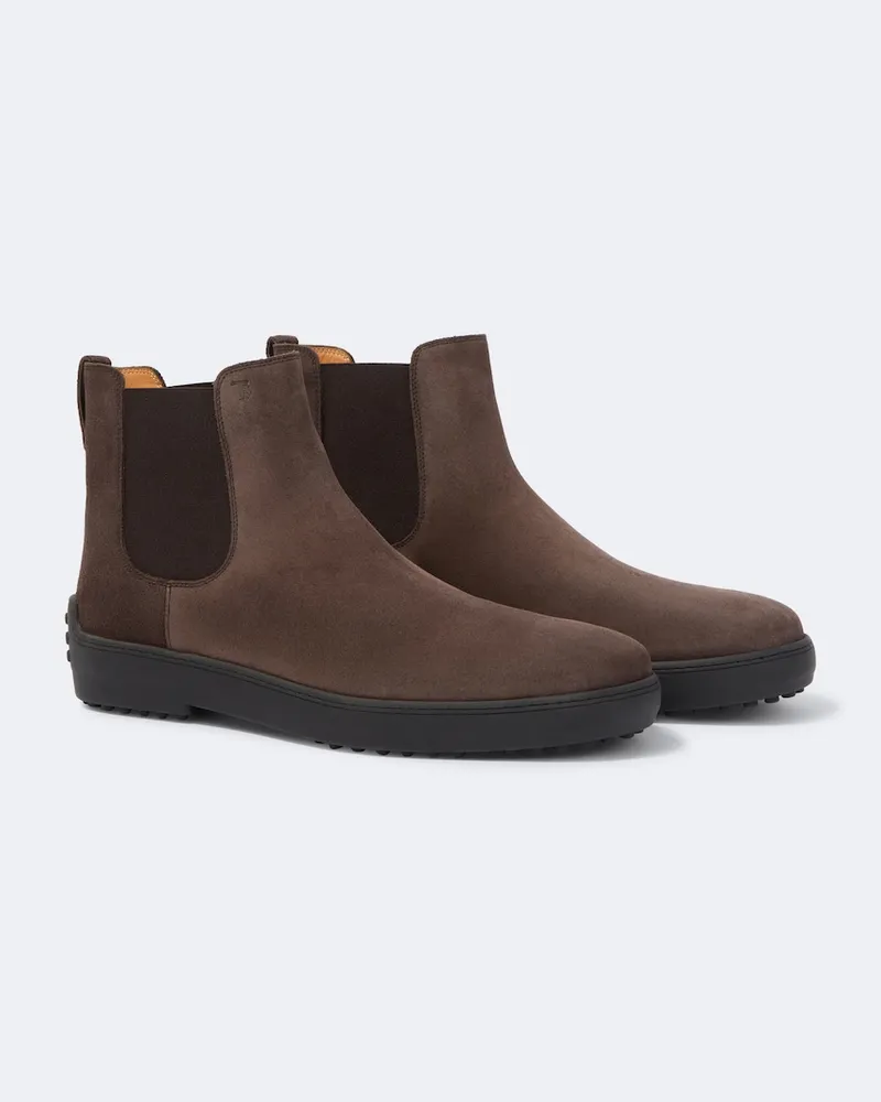 TOD'S Chelsea Boots Gommino® aus Veloursleder Braun