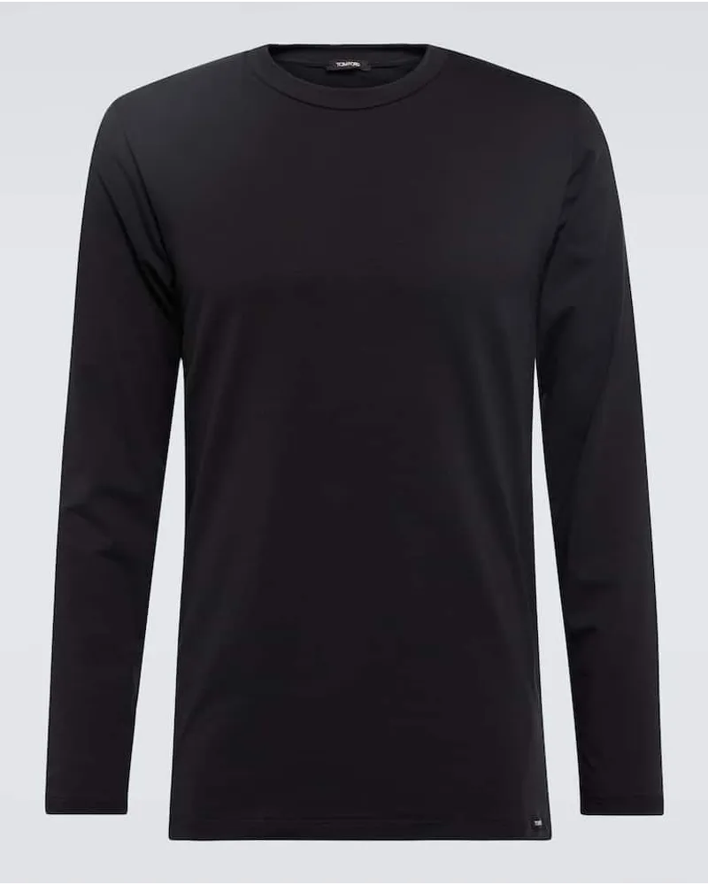 Tom Ford Longsleeve aus einem Baumwollgemisch Schwarz