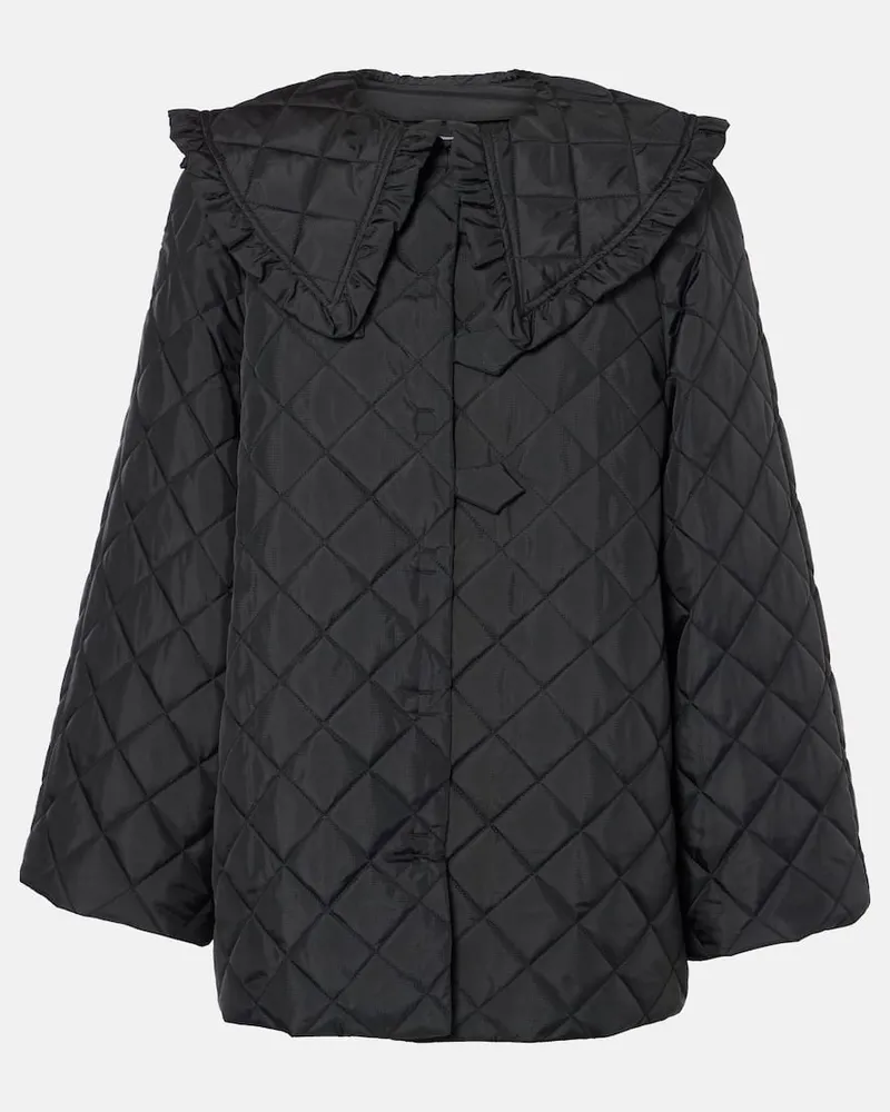 Ganni Jacke aus Ripstop Schwarz