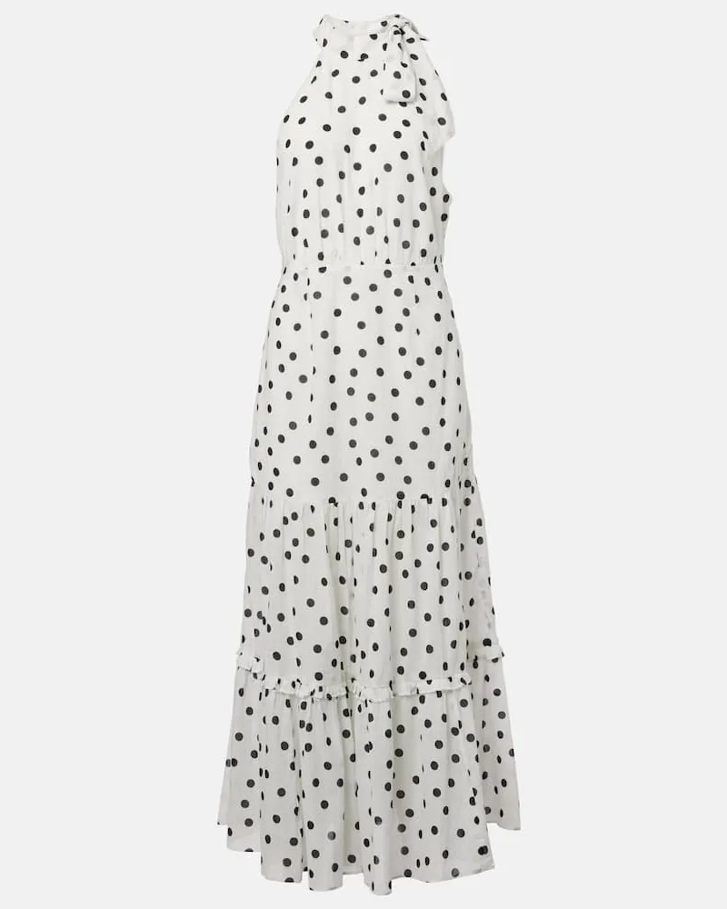 RIXO Maxikleid aus Baumwolle Weiß