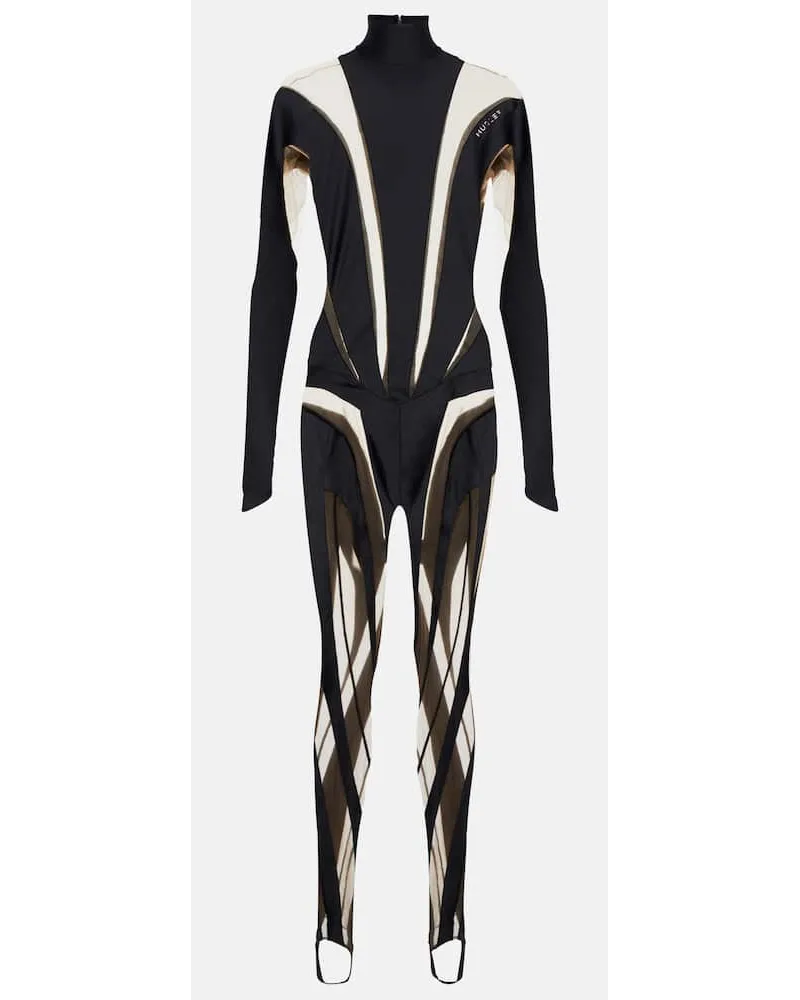 Thierry Mugler Bodysuit mit Mesh Schwarz