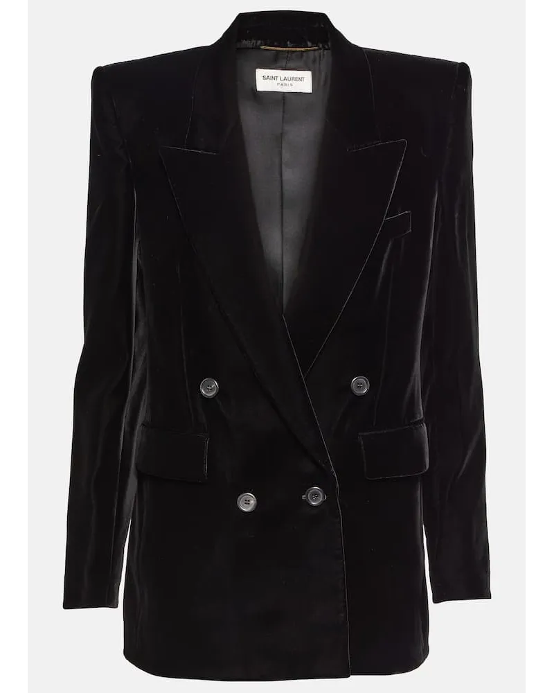 Saint Laurent Blazer aus Samt Schwarz