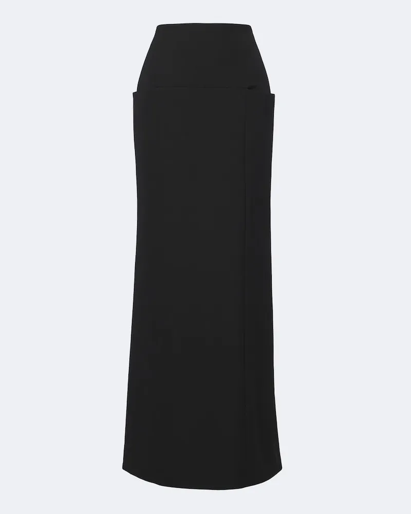 Alaïa Alaïa Maxirock aus Wolle Schwarz
