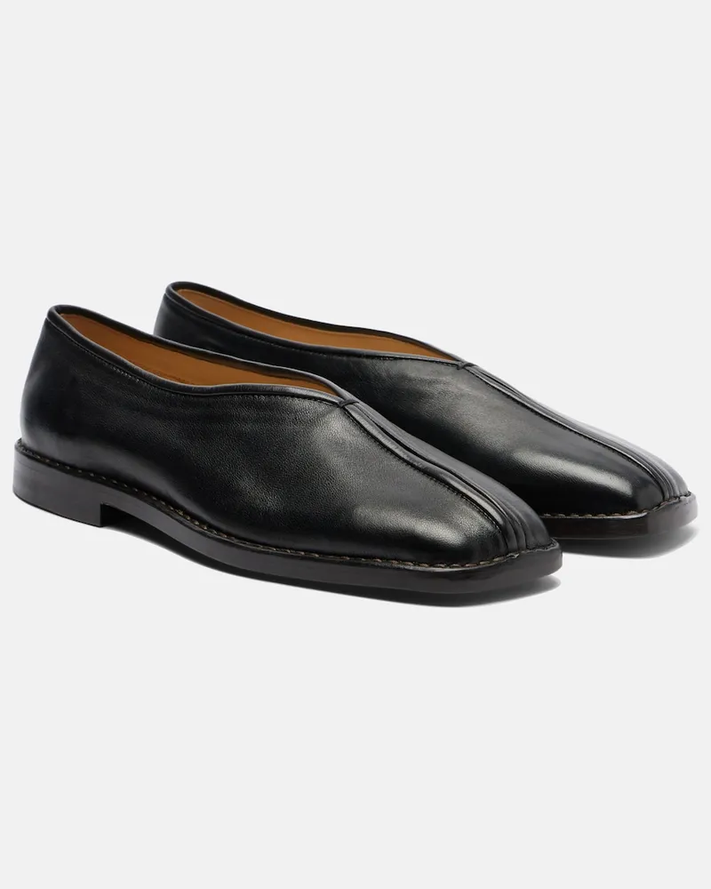 Christophe Lemaire Slip-Ons Piped aus Leder Schwarz