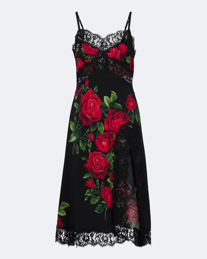Dolce & Gabbana Slipdress aus Seiden-Charmeuse Schwarz
