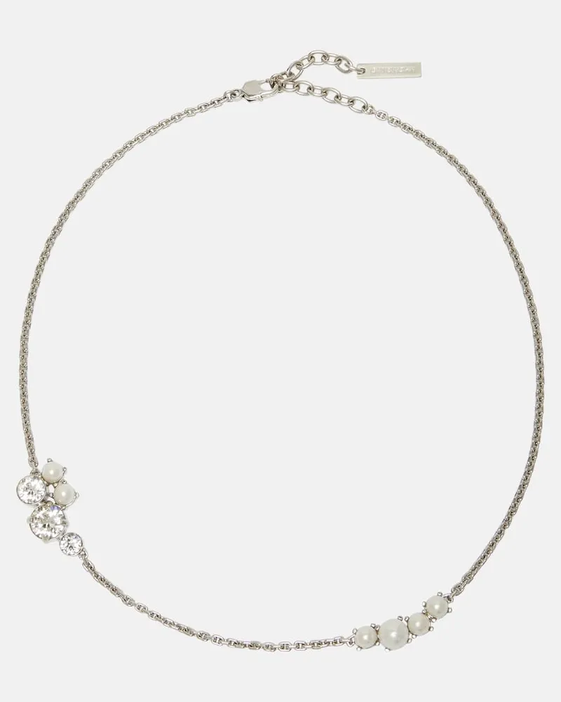Givenchy Halskette Crystal Pearl Silber
