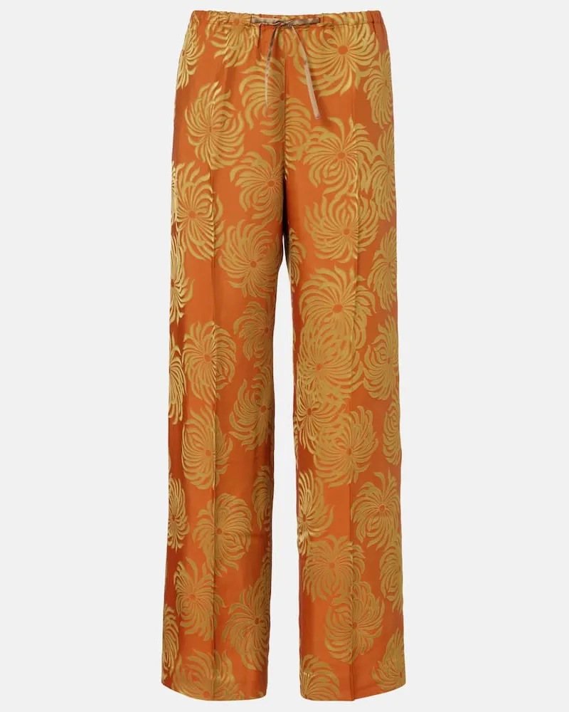 Dries van Noten Bedruckte Hose Orange