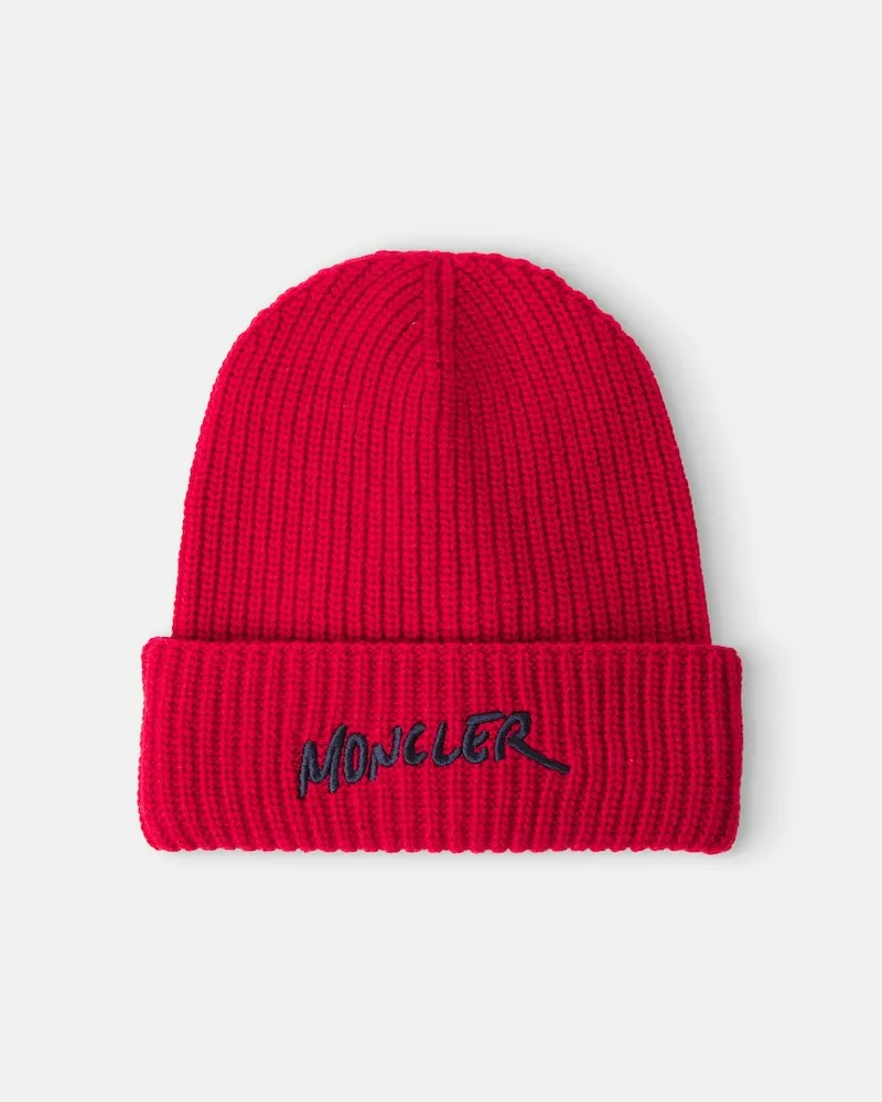 Moncler Mütze aus Wolle und Kaschmir Rot