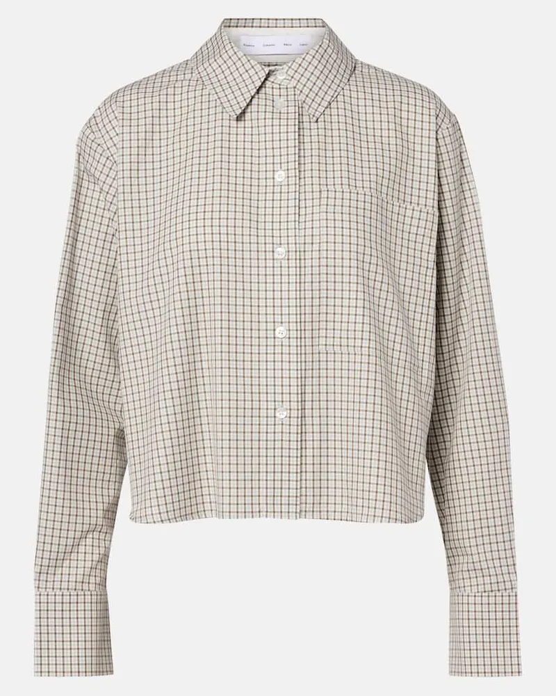 Proenza Schouler White Label Hemd Olive aus Baumwolle Grau