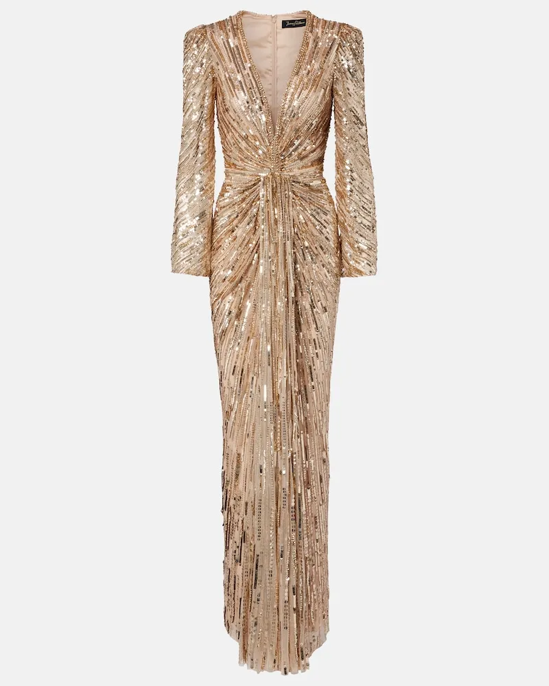 Jenny Packham Verzierte Robe Darcy Beige