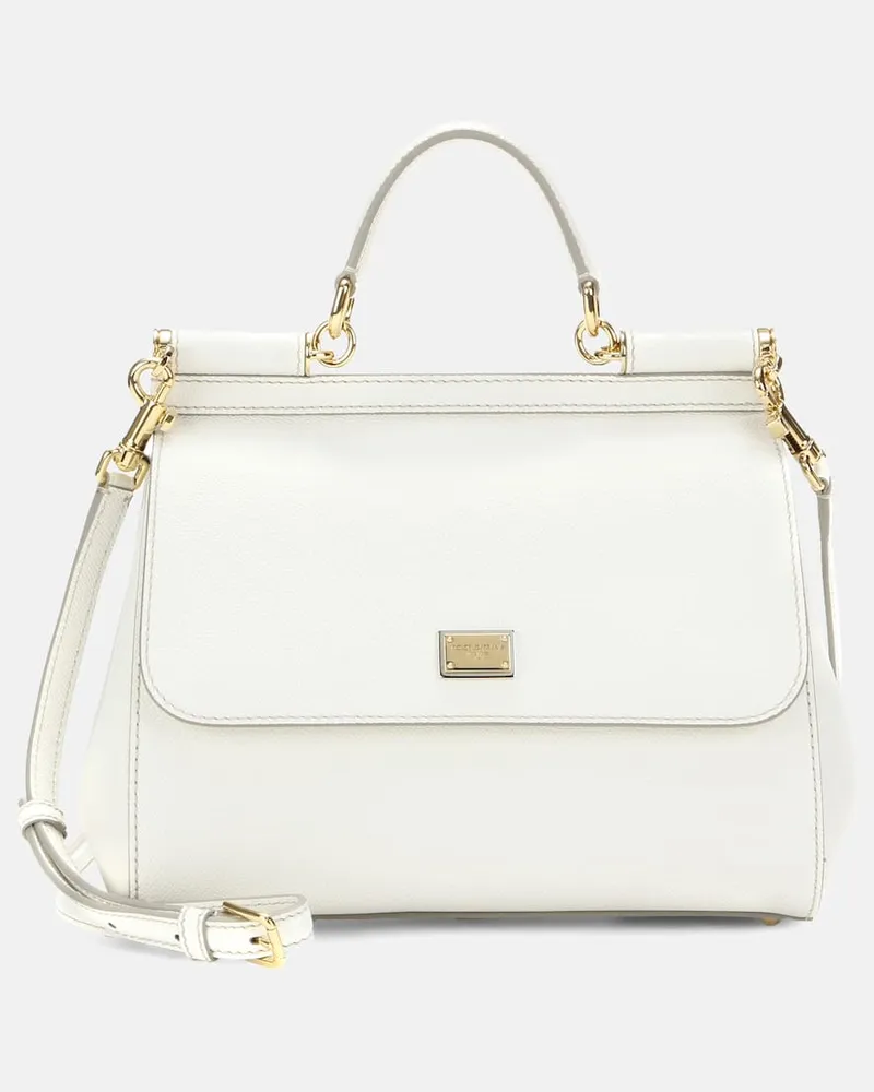Dolce & Gabbana Tote Miss Sicily Medium aus Leder Weiß