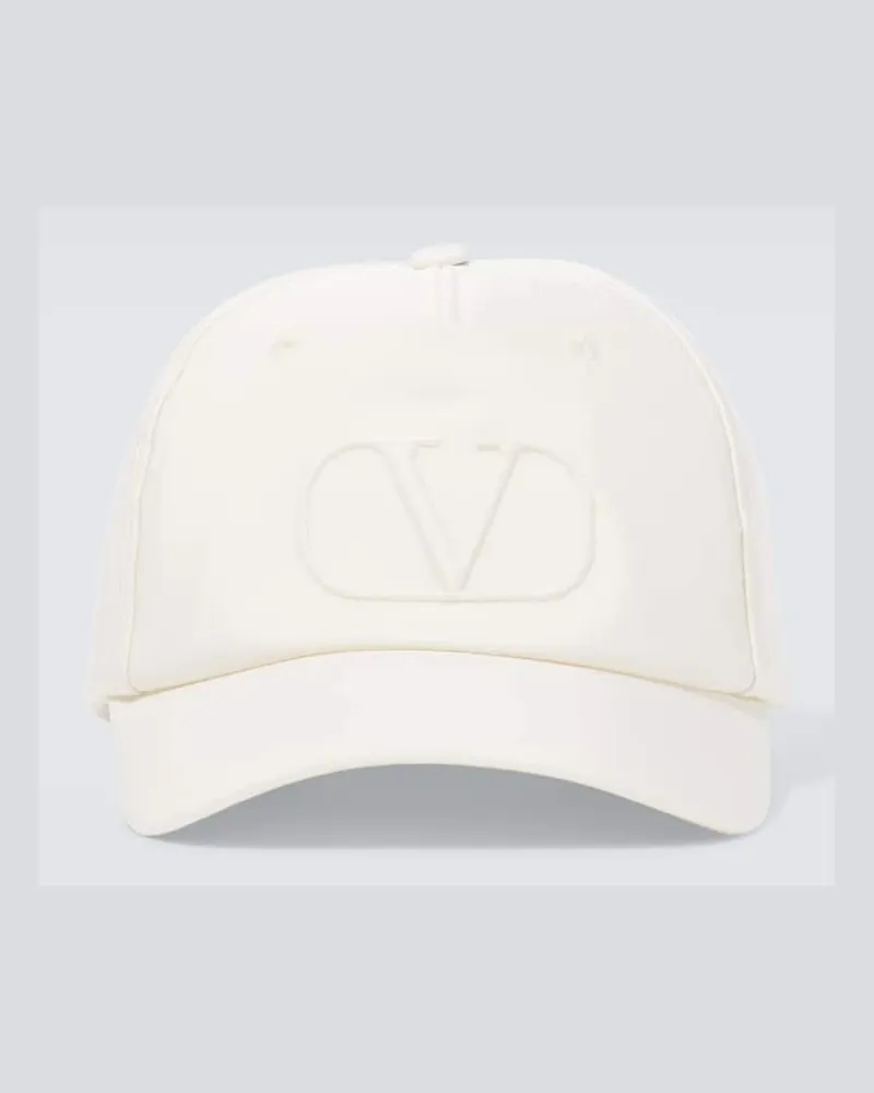 Valentino Garavani Baseballcap VLogo aus Seide Weiß