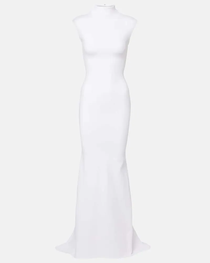 Jacquemus Maxikleid Alba aus Crêpe-Jersey Weiß