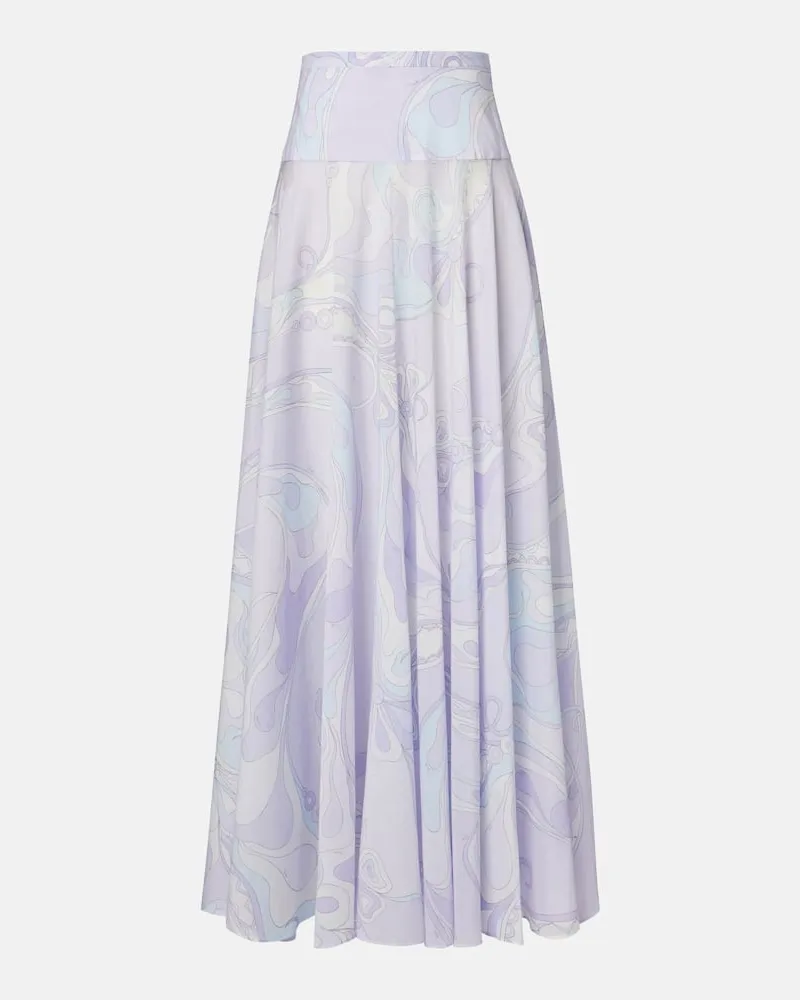 Emilio Pucci Maxirock Orchidee aus Baumwolle Lila