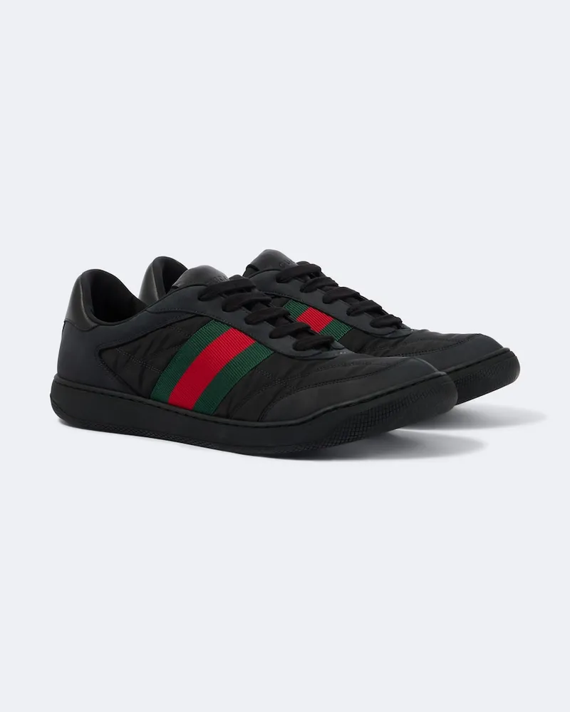 Gucci Sneakers Screener mit Leder Schwarz