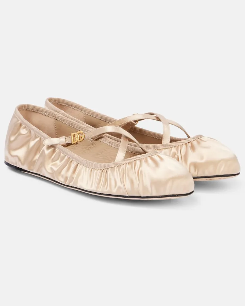 Dolce & Gabbana Ballerinas Vally aus Satin Metallic