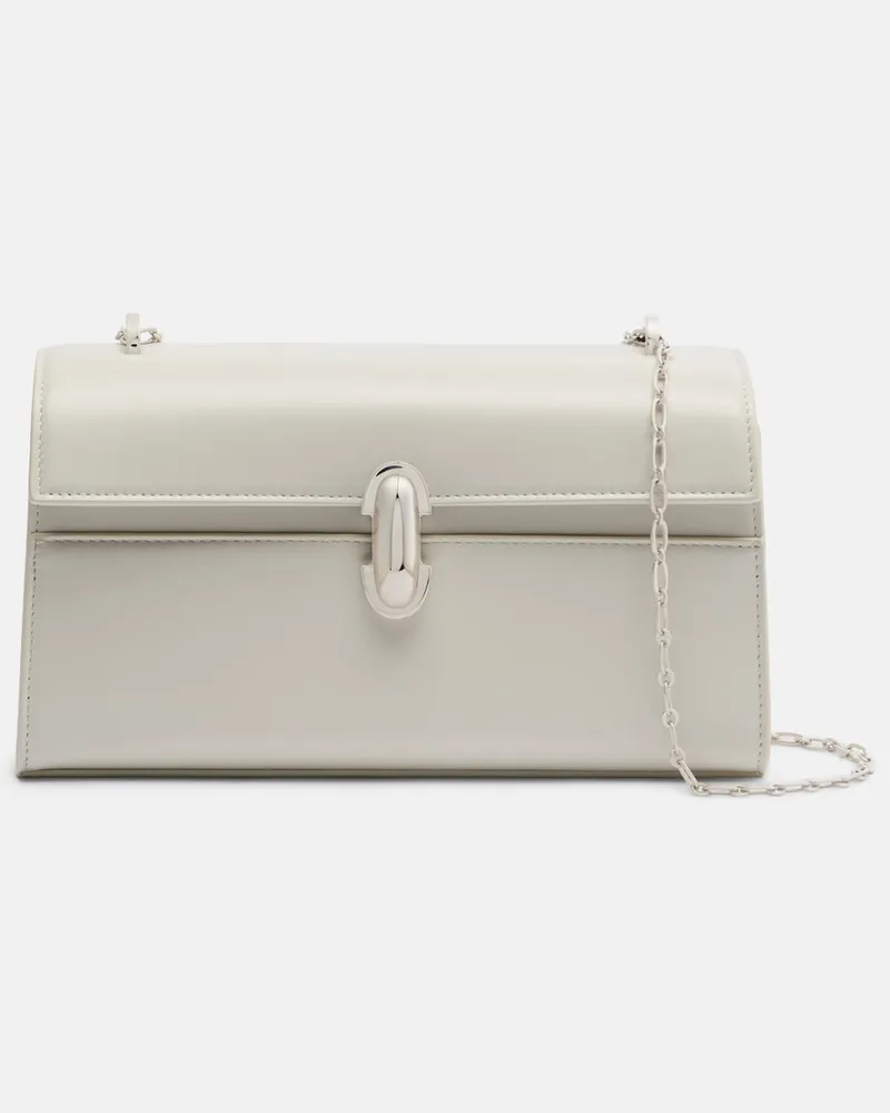 SAVETTE Schultertasche Symmetry Chain Mini aus Leder Weiß