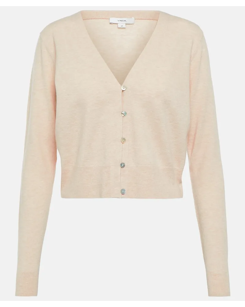 Vince Cardigan aus Wolle und Kaschmir Beige