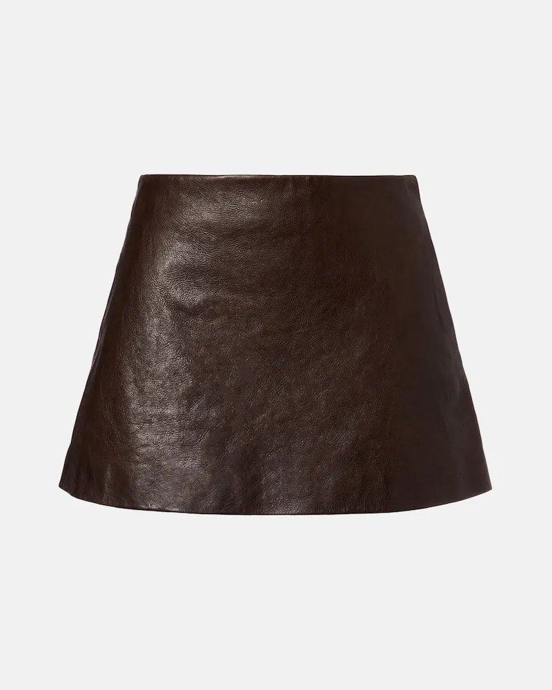 Balenciaga Minirock aus Leder Braun