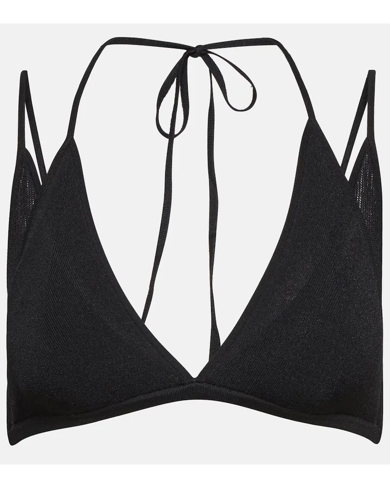 Dion Lee Bralette Modular Butterfly aus Mesh Schwarz