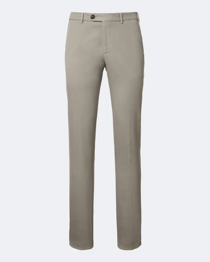 Brunello Cucinelli Schmale Hose aus Baumwolle Grün