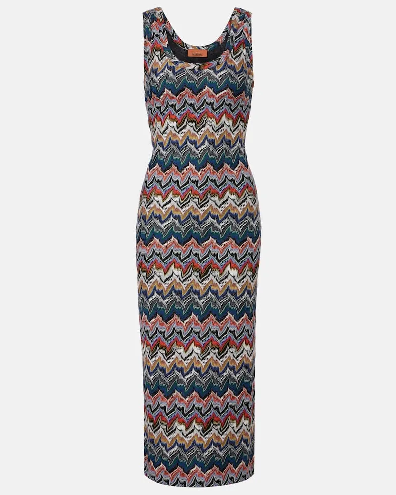 Missoni Midikleid aus Häkelstrick Multicolor
