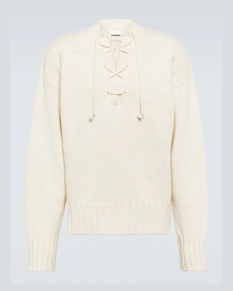 Jil Sander Pullover aus Wolle und Seide Weiã