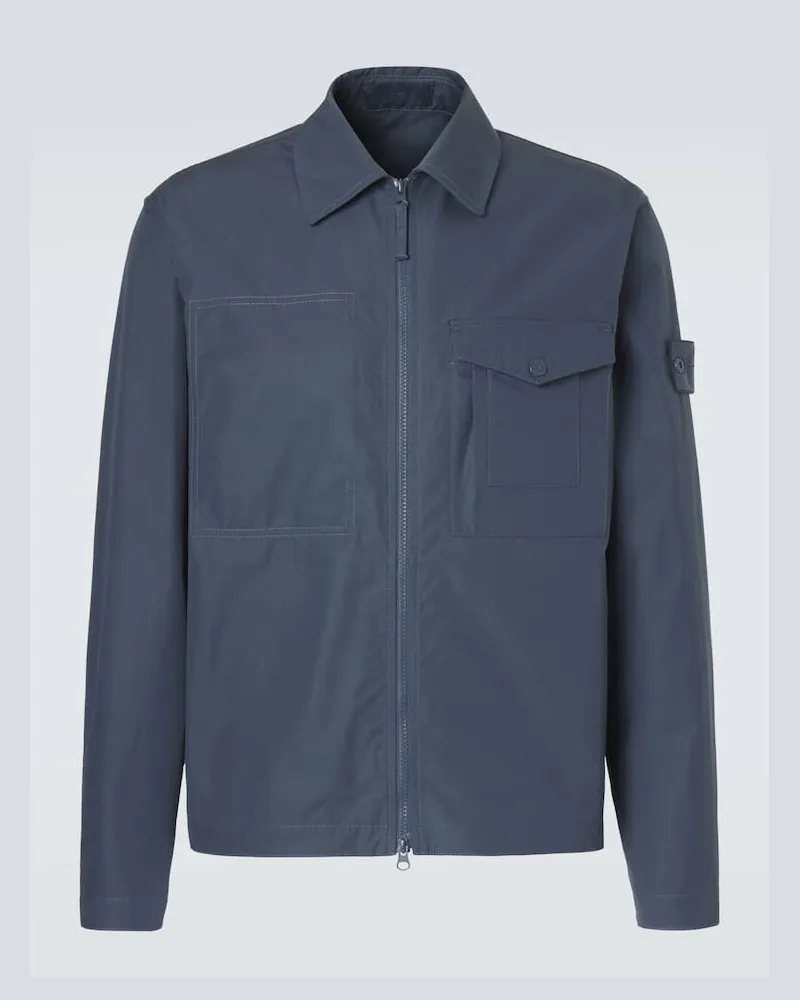 Stone Island Jacke Compass aus Baumwolle Blau