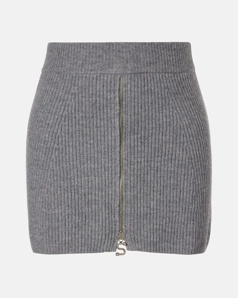 SPORTMAX Minirock Refolo aus Wolle und Kaschmir Grau